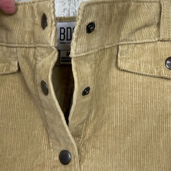 BDG corduroy mini skirt snap front camel color festival Urban Outfitters tan M - Picture 5 of 6